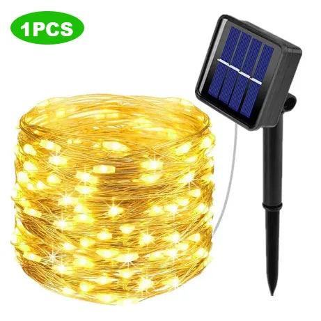 Pisca-Pisca LED Solar: - Descontaso